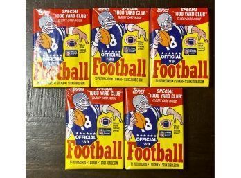 (5) 1989 Topps Football Wax Packs Factory Sealed