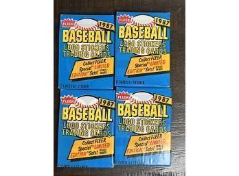 (4) 1987 Fleer Baseball Wax Packs Factory Sealed