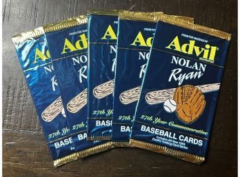 (5) 1993 Pacific Advil Nolan Ryan 27th Year Commemorative Packs Factory Sealed