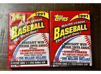 (2) 1991 Topps Baseball Wax Packs