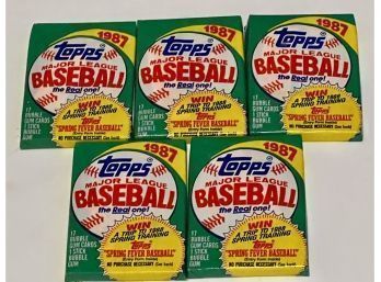 1987 Topps Baseball Unopened Factory Sealed Wax Packs ~ Five