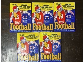 (5) 1988 Topps Football Wax Packs Factory Sealed