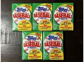 (5) 1987 Topps Baseball Factory Sealed Wax Packs
