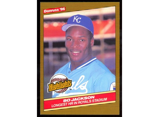 1986 Donruss Highlights Baseball Bo Jackson Rookie Card #43 Kansas City Royals RC