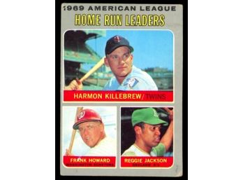 1970 Topps AL Home Run Leaders Harmon Killebrew, Frank Howard, Reggie Jackson #66 Vintage HOF