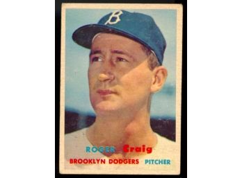 1957 Topps Baseball Roger Craig #173 Brooklyn Dodgers Vintage