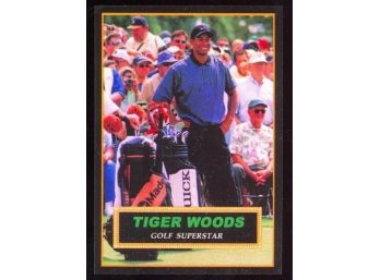 2001 Golf Superstar Tiger Woods Promo Rookie Card /10000