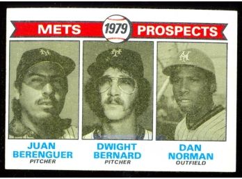 1979 Topps Baseball New York Mets Prospects Juan Berenguer Dwight Bernard Dan Norman #721 Vintage