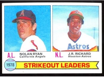 1978 Topps Baseball Nolan Ryan JR Richard Strikeout Leaders #6 Vintage HOF
