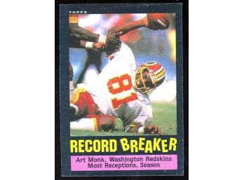 1985 Topps Football Art Monk Record Breaker #5 Washington Redskins Vintage HOF