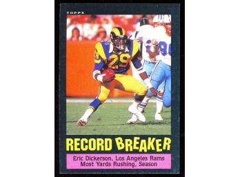 1985 Topps Football Eric Dickerson Record Breaker #2 Los Angeles Rams HOF