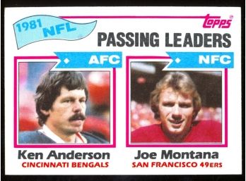 1982 Topps Football Joe Montana Ken Anderson 1981 NFL Passing Leaders #257 Vintage HOF