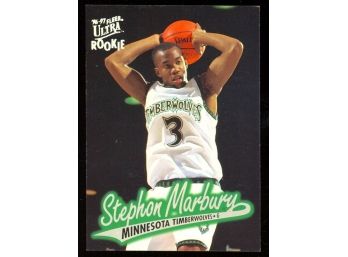 1996 Fleer Ultra Basketball Stephon Marbury Rookie Card #66 Minnesota Timberwolves RC