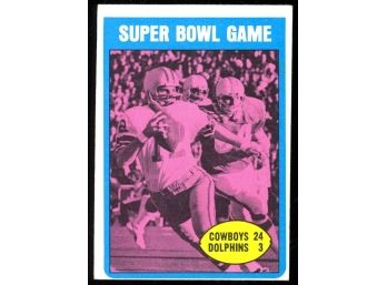 1973 Topps Football Super Bowl Game Cowboys Dolphins #139 Vintage