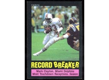 1985 Topps Football Mark Clayton Record Breaker #1 Miami Dolphins Vintage