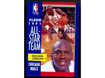 1991 Fleer Basketball Michael Jordan All-star Team #211 Chicago Bulls HOF