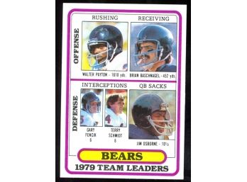 1980 Topps Football Chicago Bears Checklist 1979 Team Leaders #226 Vintage