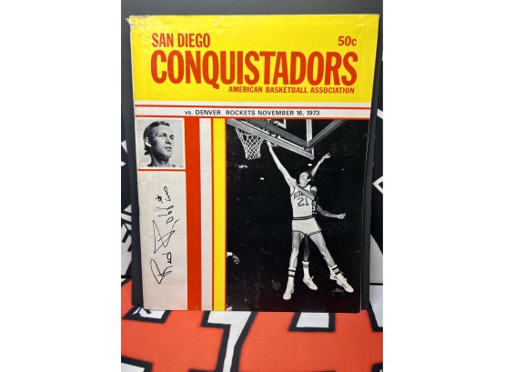 San Diego Conquistadors Vs Denver Rockets ~ 11/16/1973 Red Robbins Cover ~ ABA