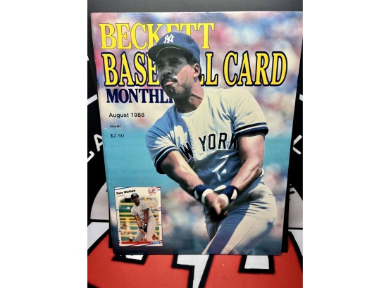 BECKETT BASEBALL CARD MONTHY ~ AUGUST 1988 ~ DAVE WINDFIELD COVER   MARK GRACE BACK