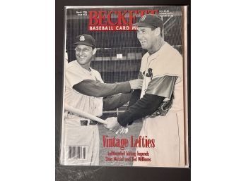 Beckett Price Guide March 1996 'vintage Lefties' Ted Williams & Stan Musial Cover