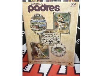 1978 San Diego Padres Game Program Vs Atlanta Braves