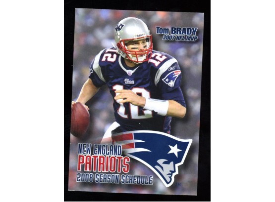 New England Patriots 2008 Pocket Schedule ~ Tom Brady Cover