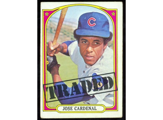 1972 Topps Baseball Jose Cardenal 'traded' #757 Chicago Cubs Vintage