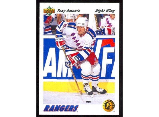 1991 Upper Deck Hockey Tony Amonte Rookie Card #450 New York Rangers RC