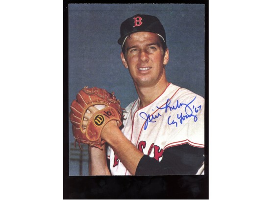 JIM LONBORG BOSTON RED SOX PITCHER 1967 CY YOUNG WINNER AUTOGRAPHED 8X10 PHOTO