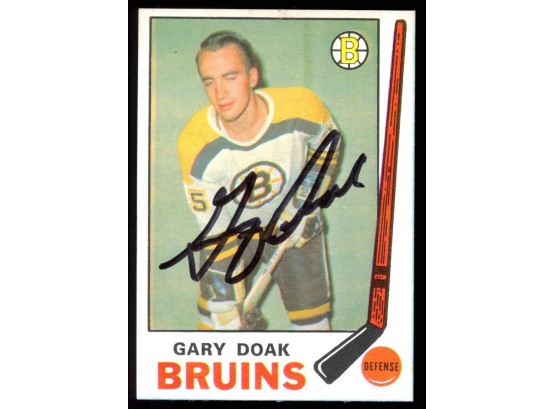 1969 O-pee-chee Hockey Gary Doak On Card Autograph #202 Boston Bruins Vintage Auto