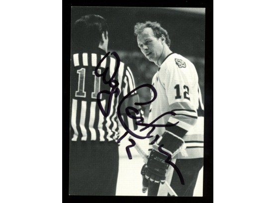 Wayne Cashman Hand Auto ~ 1991 Bruins Team Issue Card
