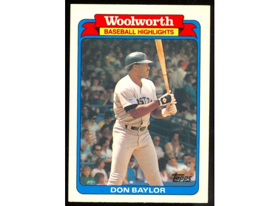 1988 Topps Baseball Don Baylor Woolworth #1