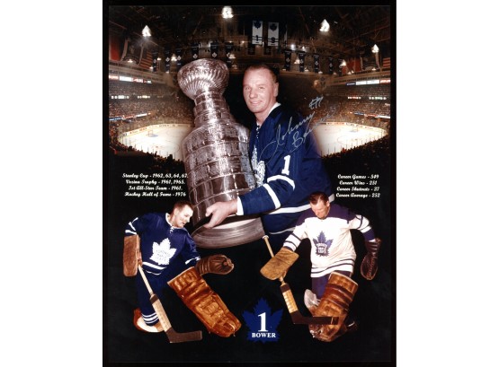 Johnny Bower 8x10 Autograph Toronto Maple Leafs