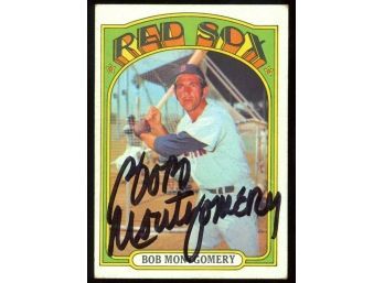 1972 Topps Baseball Bob Montgomery On Card Autograph #411 Boston Red Sox Vintage Auto