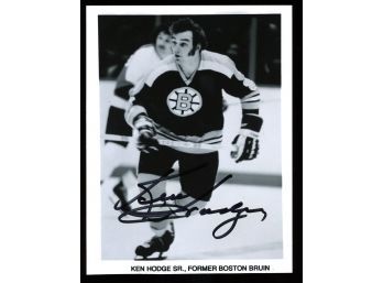 Ken Hodge Sr On Card Autograph Former Boston Bruins Player!