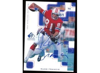 1999 Upper Deck SP Signature Edition Football Russ Francis Autograph #RF New England Patriots