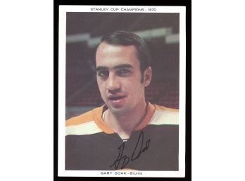 1970 BOSTON BRUINS STANLEY CUP PHOTO GARY DOAK SIGNED AUTOGRAPHED TEAM ISSUE PICTURE