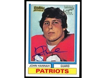 2001 Team Topps Legends Football John Hannah On Card Autograph #383 New England Patriots