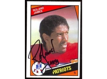 1984 Topps Football Roland James On Card Autograph #139 New England Patriots Vintage