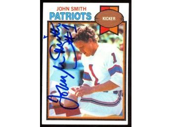 1979 Topps Football John Smith On Card Autograph #16 New England Patriots Auto With Authentication
