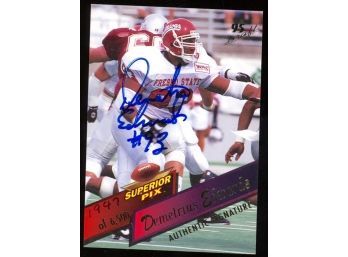 1995 Superior Pix Football Demetrius Edwards On Card Autograph /6500 #49