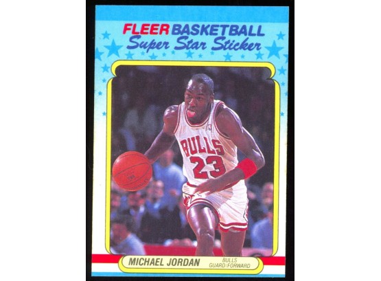 1988 Fleer Basketball Michael Jordan Superstar Sticker #7 Chicago Bulls HOF
