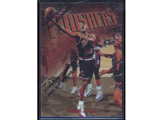 1997 Topps Finest Basketball Michael Jordan 'finishers' With Coating #39 Chicago Bulls HOF