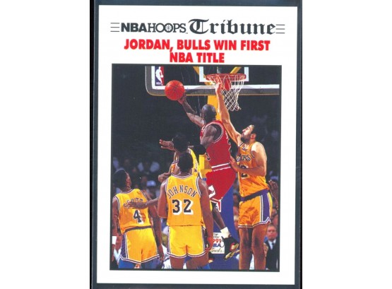 1991 NBA Hoops Tribune Magic Johnson Michael Jordan #542 Lakers Bulls HOF