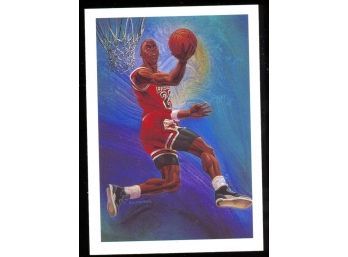 1990 NBA Hoops Illustrated Michael Jordan Team Checklist #358 Chicago Bulls HOF
