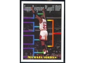 1993 Topps Basketball Michael Jordan Reigning Playoff MVP #199 Chicago Bulls HOF