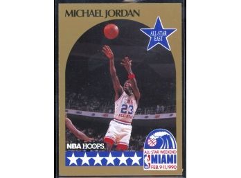 1990 NBA Hoops Michael Jordan All-star #5 Chicago Bulls HOF