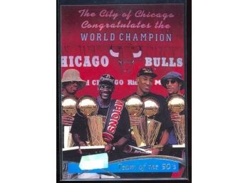 1997 Topps Basketball Chicago Bulls World Champions #5 Michael Jordan, Rodman, Pippen HOF