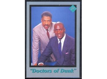 1991 Tuff Stuff Jr Basketball Julius Erving & Michael Jordan 'doctors Of Dunk' #28 76ers Bulls HOF