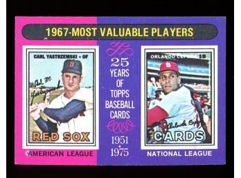 1975 Topps Baseball Carl Yastrzemski Orlando Cepeda 1967 Most Valuable Players #205 Vintage